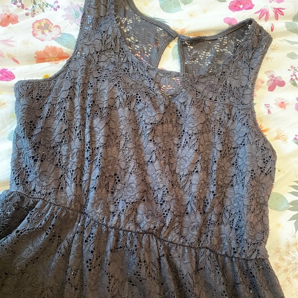Maurices Dresses & Skirts - Plus black lace dress with keyhole detail